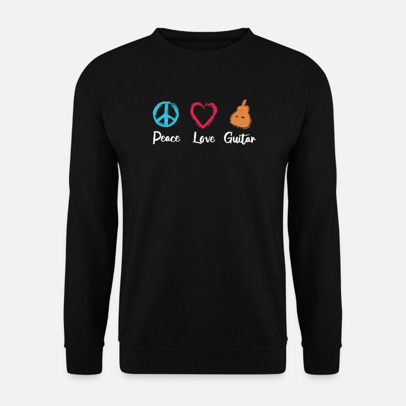Frieden Liebe Gitarre - Unisex Pullover - Schwarz