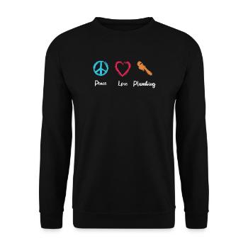 Paix Amour Plomberie - Sweat-shirt Unisexe - noir - Devant - Alina (178cm) & Michal (187cm)