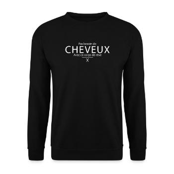 Pas Besoin De Cheveux Avec Ce Corps De Reve T-S... - Sweat-shirt Unisexe - noir - Devant - Alina (178cm) & Michal (187cm)