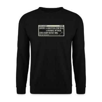 Vintage Etikett Bratwurst Humor - Unisex Pullover - Schwarz - Vorne - Alina (178cm) & Michal (187cm)