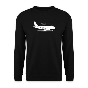 Croquis d’avion - Sweat-shirt Unisexe - noir - Devant - Alina (178cm) & Michal (187cm)
