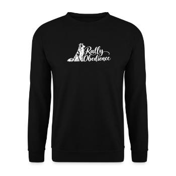 Rally Obedience – Border Collie - Unisex Pullover - Schwarz - Vorne - Alina (178cm) & Michal (187cm)