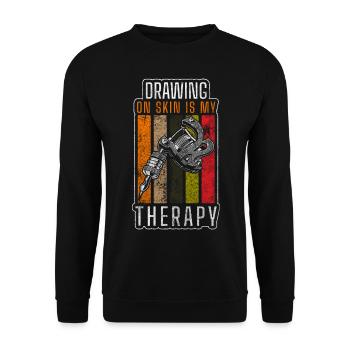Tattoo Artist Body Art Profession Art - Unisex Sweatshirt - black - Front - Alina (178cm) & Michal (187cm)