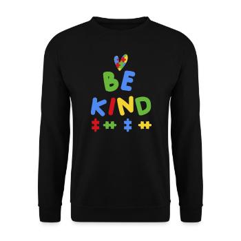 Be Kind Heart Love Puzzle Autism Proud Autistic - Unisex Sweatshirt - black - Front - Alina (178cm) & Michal (187cm)