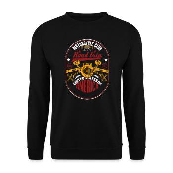 Road Trip Motorcycle - Unisex Sweatshirt - black - Front - Alina (178cm) & Michal (187cm)