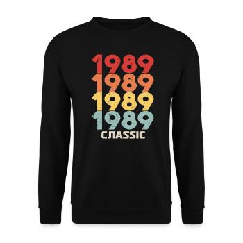 1989 Jubilé en style vintage classique 1989 - Sweat-shirt Unisexe - noir - Devant - Alina (178cm) & Michal (187cm)
