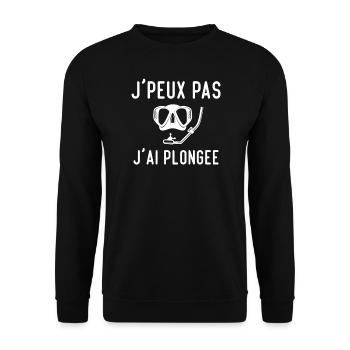 J'peux Pas J'ai Plongée Phrase Humoristique - Sweat-shirt Unisexe - noir - Devant - Alina (178cm) & Michal (187cm)