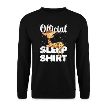 Giraffe Official Sleep Shirt Lazy Relax - Unisex Sweatshirt - black - Front - Alina (178cm) & Michal (187cm)