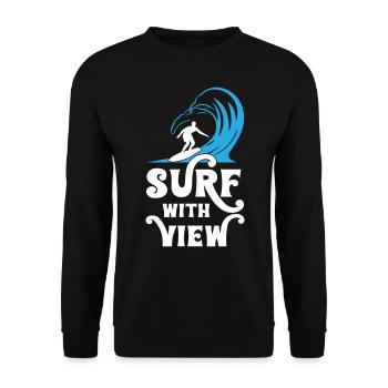 Surfing with View - Unisex Sweatshirt - black - Front - Alina (178cm) & Michal (187cm)