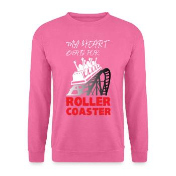 Mon cœur bat pour les montagnes russes - Sweat-shirt Unisexe - rose - Devant