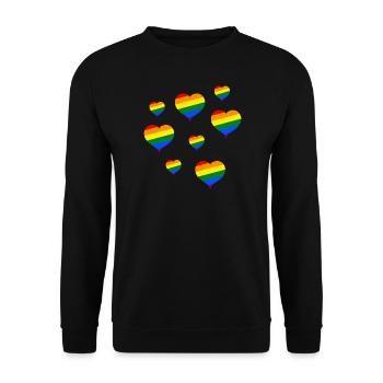 Gay Pride Christopher Street Day CSD Rainbow - Unisex Sweatshirt - black - Front - Alina (178cm) & Michal (187cm)
