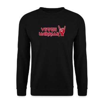 Veggie Warrior vegan métal rock à la main cool disant - Sweat-shirt Unisexe - noir - Devant - Alina (178cm) & Michal (187cm)