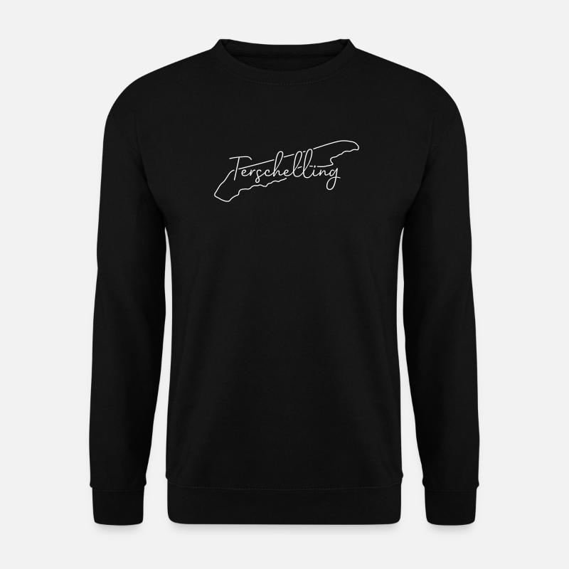 Terschelling | Landkarte Line-Art Minimalismus - Unisex Pullover - Schwarz