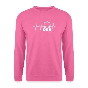 DNB Drum Bass ECG Pulse Heartbeat Earphone Logo - Unisex Sweatshirt - pink - Front