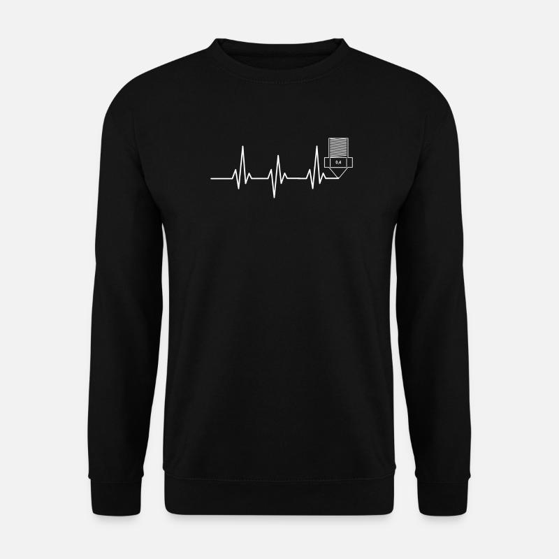 Heartbeat 3D Printing funny TShirt Design - Unisex Sweatshirt - black