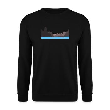 Paysage mystérieux avec montagnes et lac - Sweat-shirt Unisexe - noir - Devant - Alina (178cm) & Michal (187cm)