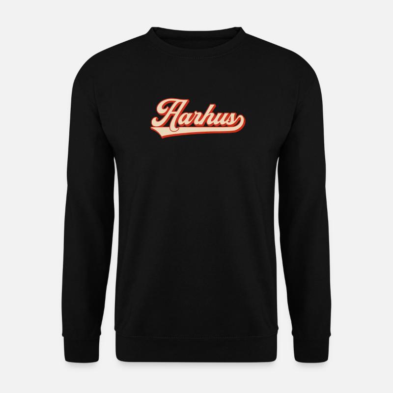 Aarhus Retro Look – Denmark Lettering - Unisex Sweatshirt - black