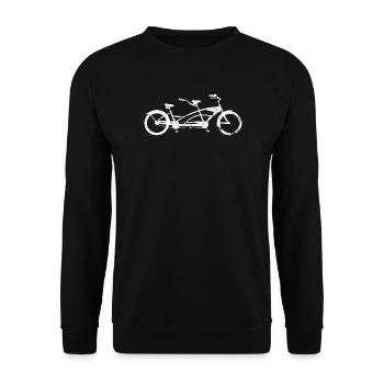 Twin Bicycle Silhouette - Unisex Sweatshirt - black - Front - Alina (178cm) & Michal (187cm)
