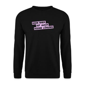 Kein Bier ist auch keine Lösung - Unisex Pullover - Schwarz - Vorne - Alina (178cm) & Michal (187cm)