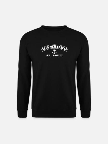 Hamburg St Pauli mit Anker in weiss - Unisex Pullover - Schwarz