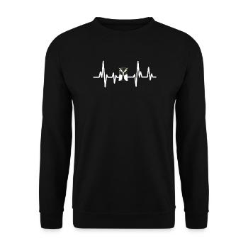 Owls Heartbeat - Unisex Sweatshirt - black - Front - Alina (178cm) & Michal (187cm)