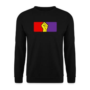 Spanische Republik Flagge und Faust - Unisex Pullover - Schwarz - Vorne - Alina (178cm) & Michal (187cm)