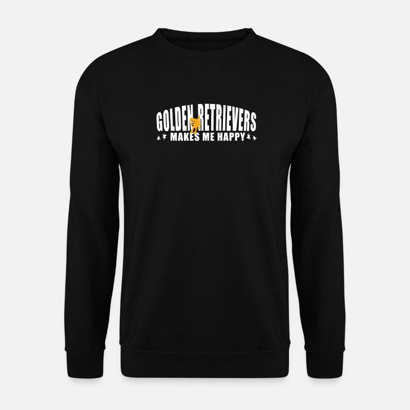 Golden Retrievers makes me happy - Unisex Pullover - Schwarz