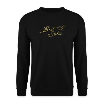 Best Sister gold - Unisex Sweatshirt - black - Front - Alina (178cm) & Michal (187cm)
