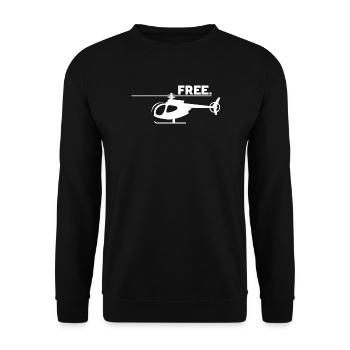 Helicopter Flying Is Freedom - Flight Pilot Icon - Unisex Sweatshirt - black - Front - Alina (178cm) & Michal (187cm)