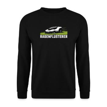 Rasenflüsterer Garten Rasenmäher Rasenflüsterer - Unisex Pullover - Schwarz - Vorne - Alina (178cm) & Michal (187cm)