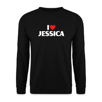 J'adore Jessica Red Heart, fan du nom romantique - Sweat-shirt Unisexe - noir - Devant - Alina (178cm) & Michal (187cm)