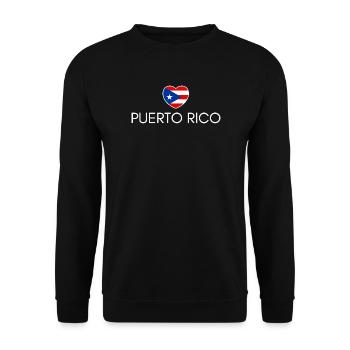 Cœur avec le drapeau de Porto Rico - Sweat-shirt Unisexe - noir - Devant - Alina (178cm) & Michal (187cm)