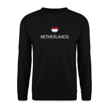 Cœur avec drapeau des Pays-Bas - Sweat-shirt Unisexe - noir - Devant - Alina (178cm) & Michal (187cm)