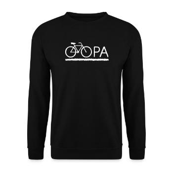 Opa Fahrrad Silhouette - Unisex Pullover - Schwarz - Vorne - Alina (178cm) & Michal (187cm)
