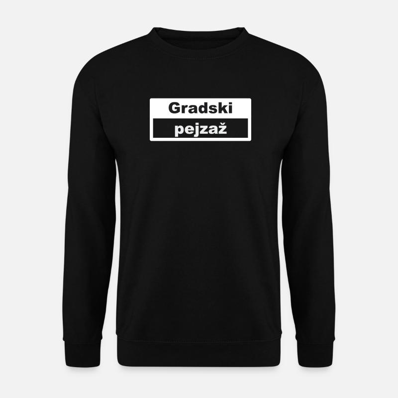 Stadtbild Typografie croatisch - Unisex Pullover - Schwarz