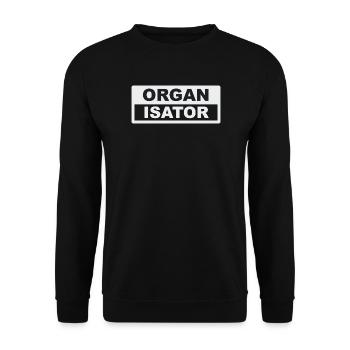 Organisator Typo-Kontrast - Unisex Pullover - Schwarz - Vorne - Alina (178cm) & Michal (187cm)