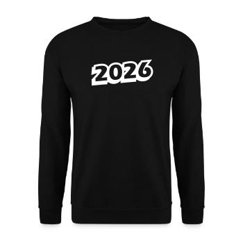 2026 Jahr - Unisex Pullover - Schwarz - Vorne - Alina (178cm) & Michal (187cm)