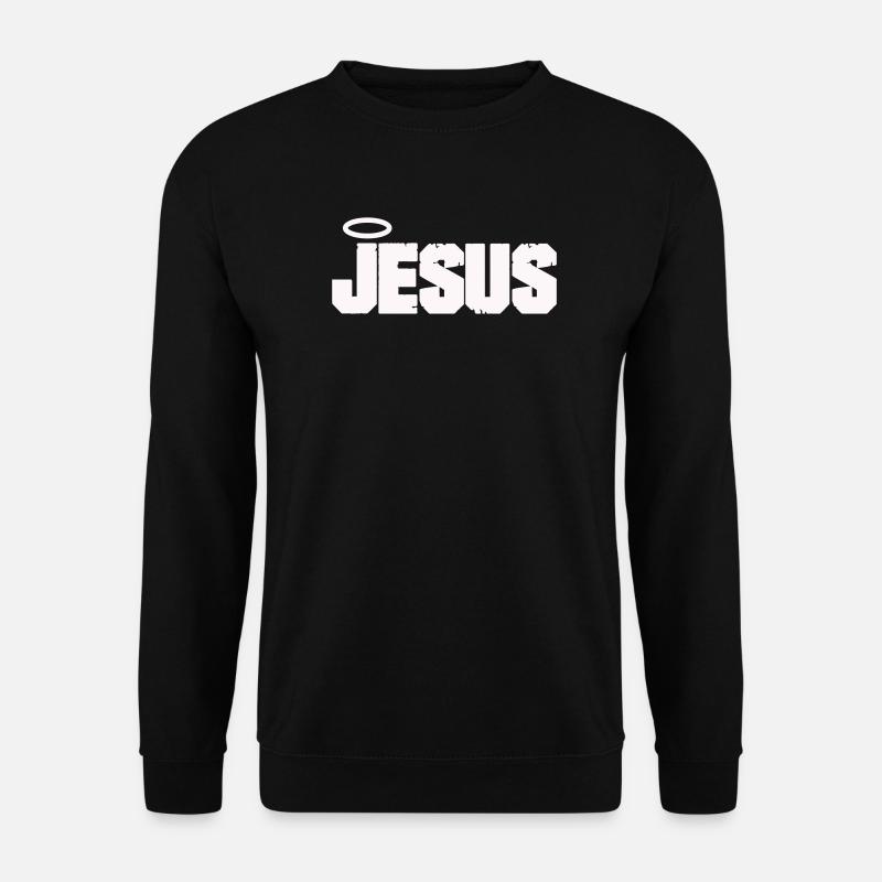 Jesus lettering with halo - Unisex Sweatshirt - black