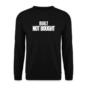 Construit, pas acheté | T-shirt Motivation de la salle de sport - Sweat-shirt Unisexe - noir - Devant - Alina (178cm) & Michal (187cm)