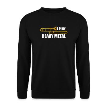Heavy metal Posaune Posaunenspieler Posaunist - Unisex Pullover - Schwarz - Vorne - Alina (178cm) & Michal (187cm)