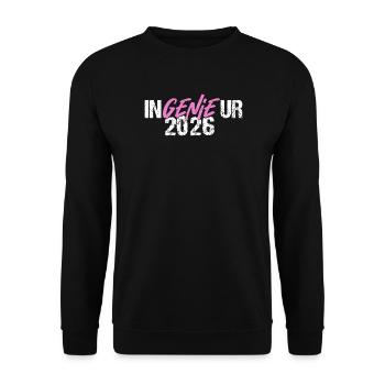 Ingenieur Genie Ingenieurabschluss Sponsion 2026 - Unisex Pullover - Schwarz - Vorne - Alina (178cm) & Michal (187cm)