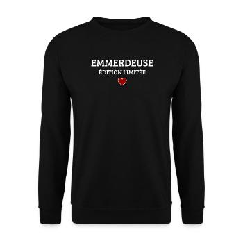 Troublemaker Limited Edition Funny Humor - Unisex Sweatshirt - black - Front - Alina (178cm) & Michal (187cm)