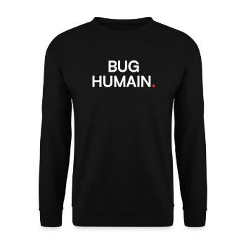 Moderne Humor-Müdigkeit durch menschliches Insekt - Unisex Pullover - Schwarz - Vorne - Alina (178cm) & Michal (187cm)