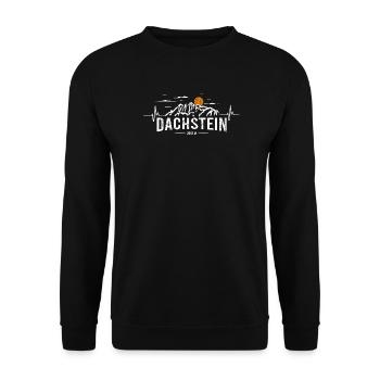 Dachstein Ramsau Austria Heartbeat - Unisex Sweatshirt - black - Front - Alina (178cm) & Michal (187cm)