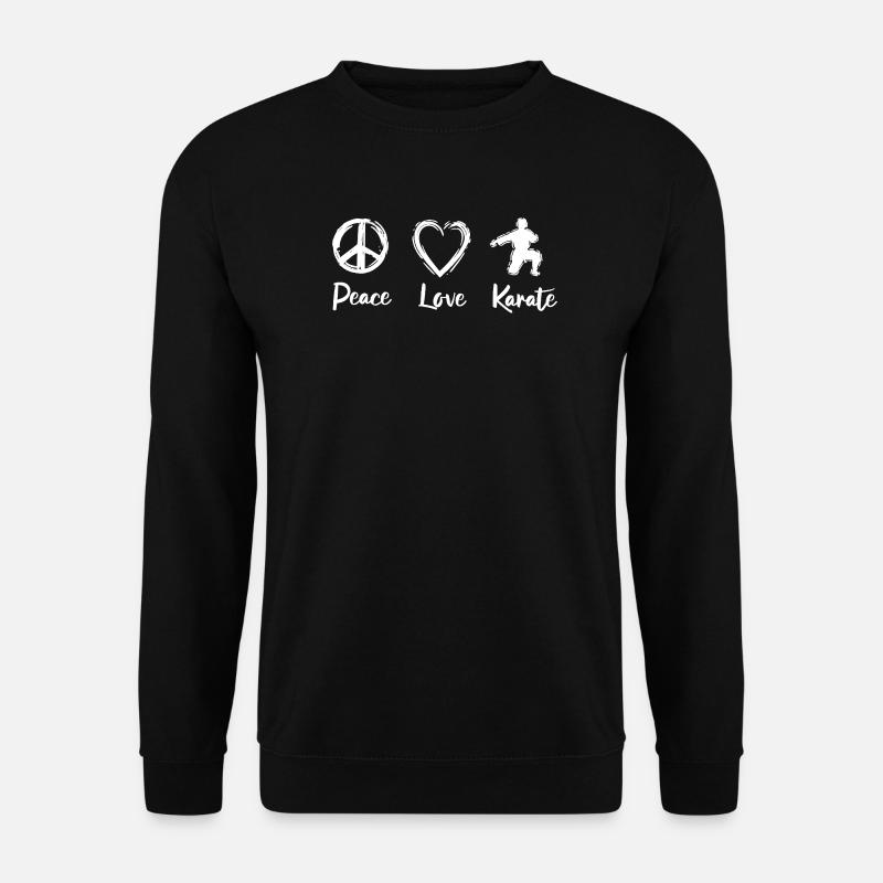 Peace Love Karate - Unisex Pullover - Schwarz