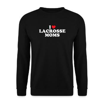 Ich liebe Lacrosse-Mütter - Unisex Pullover - Schwarz - Vorne - Alina (178cm) & Michal (187cm)