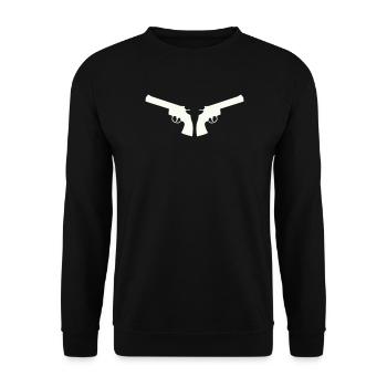 waffen- - Unisex Pullover - Schwarz - Vorne - Alina (178cm) & Michal (187cm)