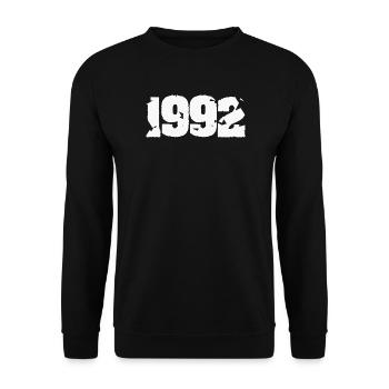 1992 Zerbrochenes Retro-Design - Unisex Pullover - Schwarz - Vorne - Alina (178cm) & Michal (187cm)