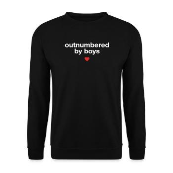 Outnumbered By Boys Mama Funny Mother’s Day - Unisex Sweatshirt - black - Front - Alina (178cm) & Michal (187cm)