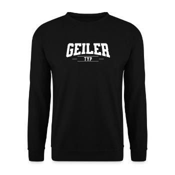 Geiler Typ - Unisex Pullover - Schwarz - Vorne - Alina (178cm) & Michal (187cm)